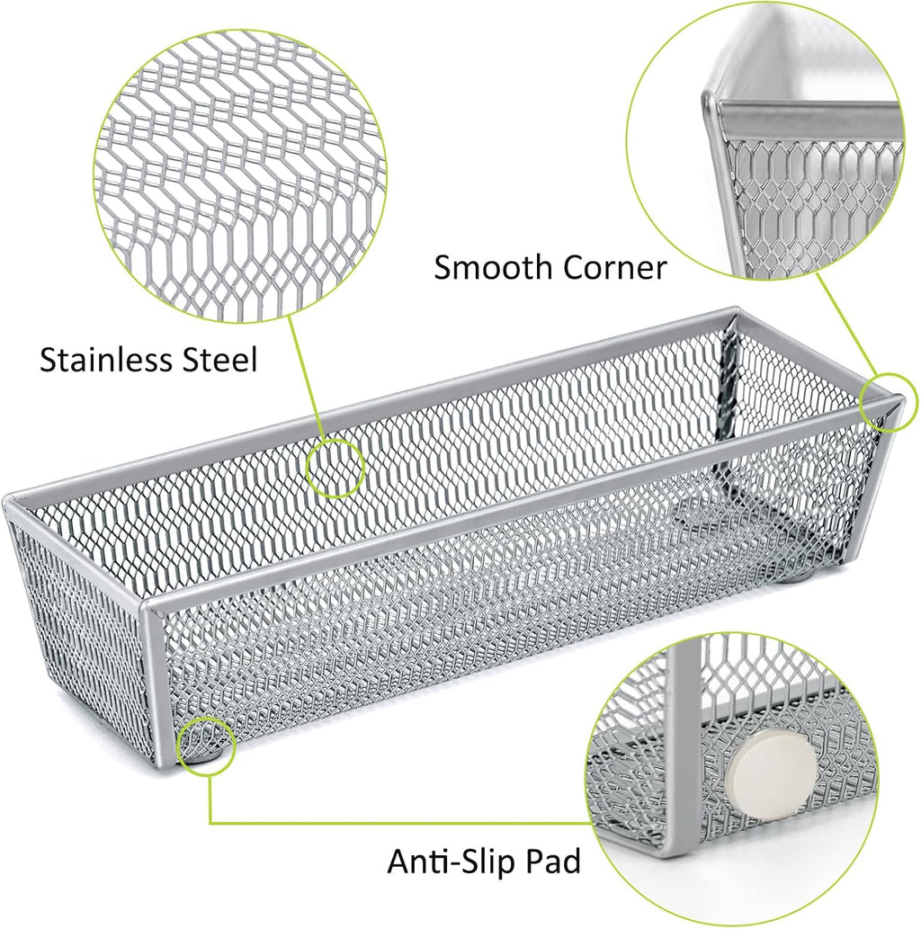 Neudeco Silverware Organizer, Silver, 9 * 3 * 2 inch, Pack 6