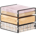Lifewit 14L Clear Sheet Storage Bags with Zipper 3 Pack, Plastic Sweater Storage Bins for Clothing, Vinyl Foldable Clothes Containers Organizers for Closet, Blankets, Bedding 15.7 x 13.8 x 3.9 Inch