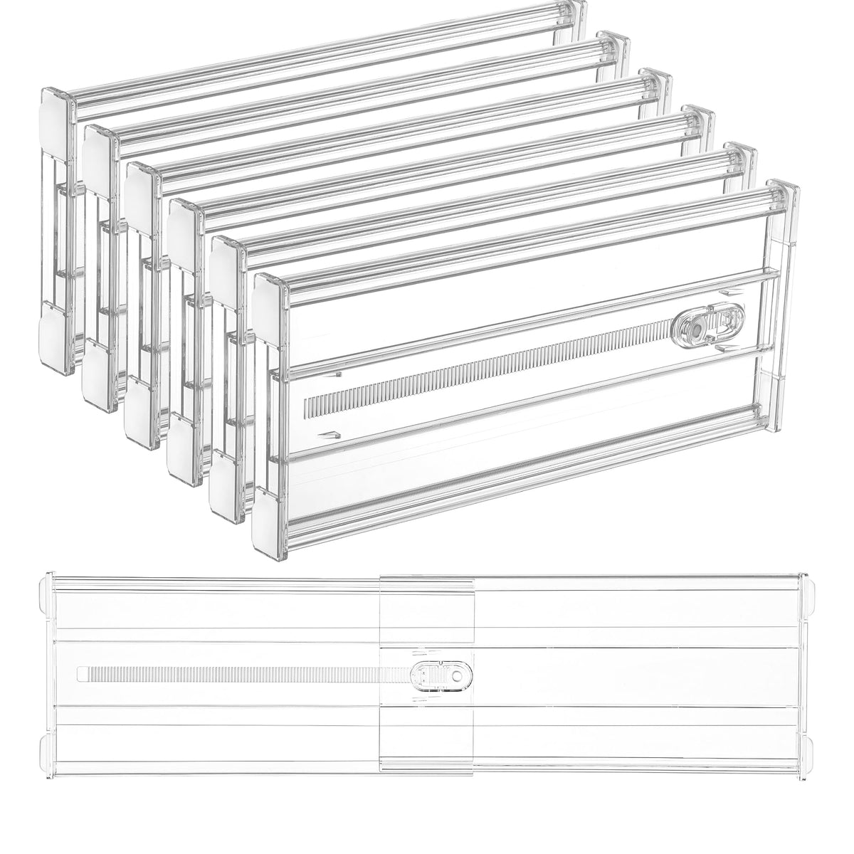 Vtopmart 4" Regular Upgrade Drawer Dividers for Clothes, 12.8"-22.3" 4 Pack