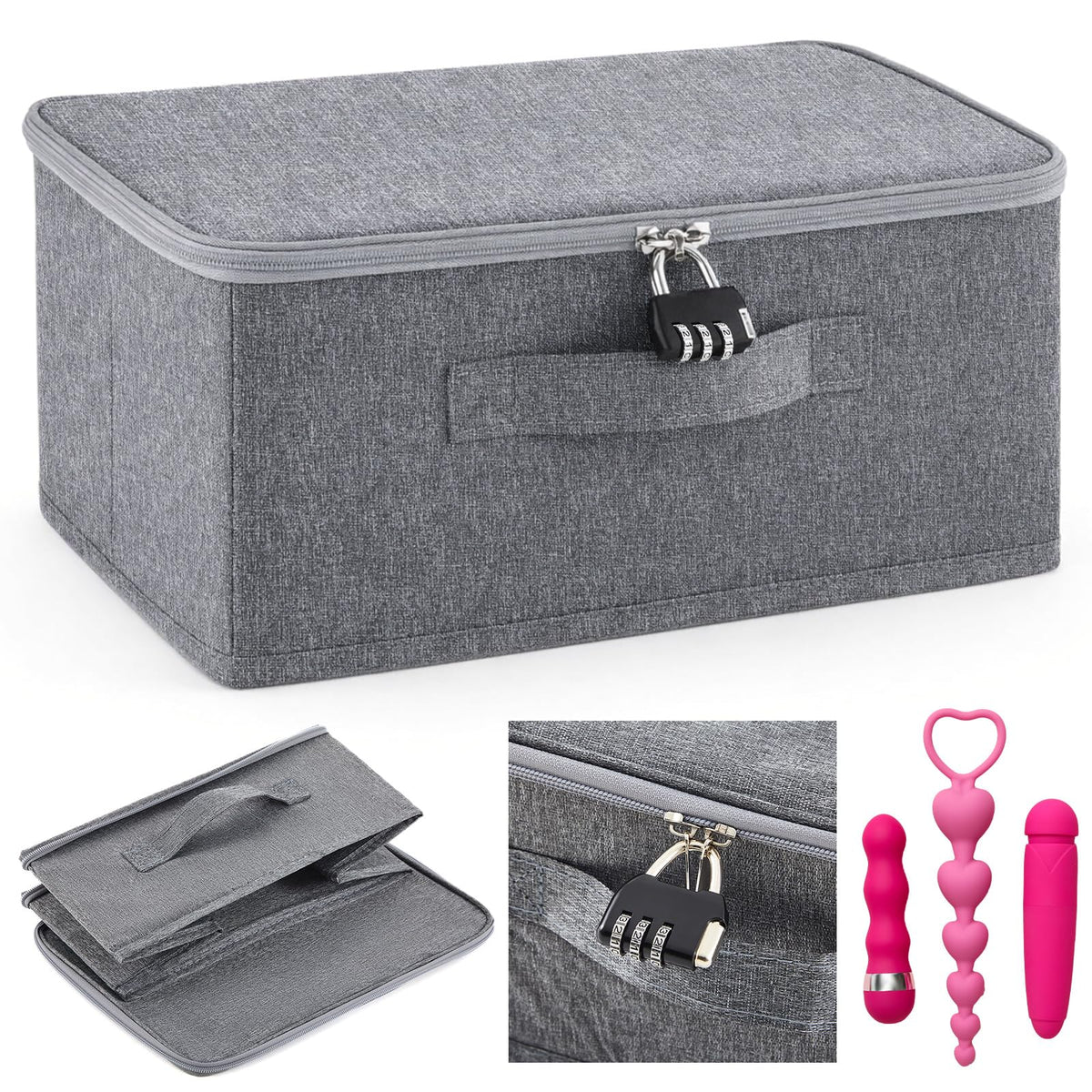 Briwooody Discreet Lockable Toy Bag,Light Purple,15 X 10 X 6.3 In