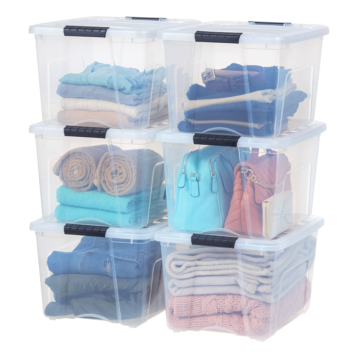 IRIS USA 2-Pack 27 Quart Storage Bins with Lids, Clear