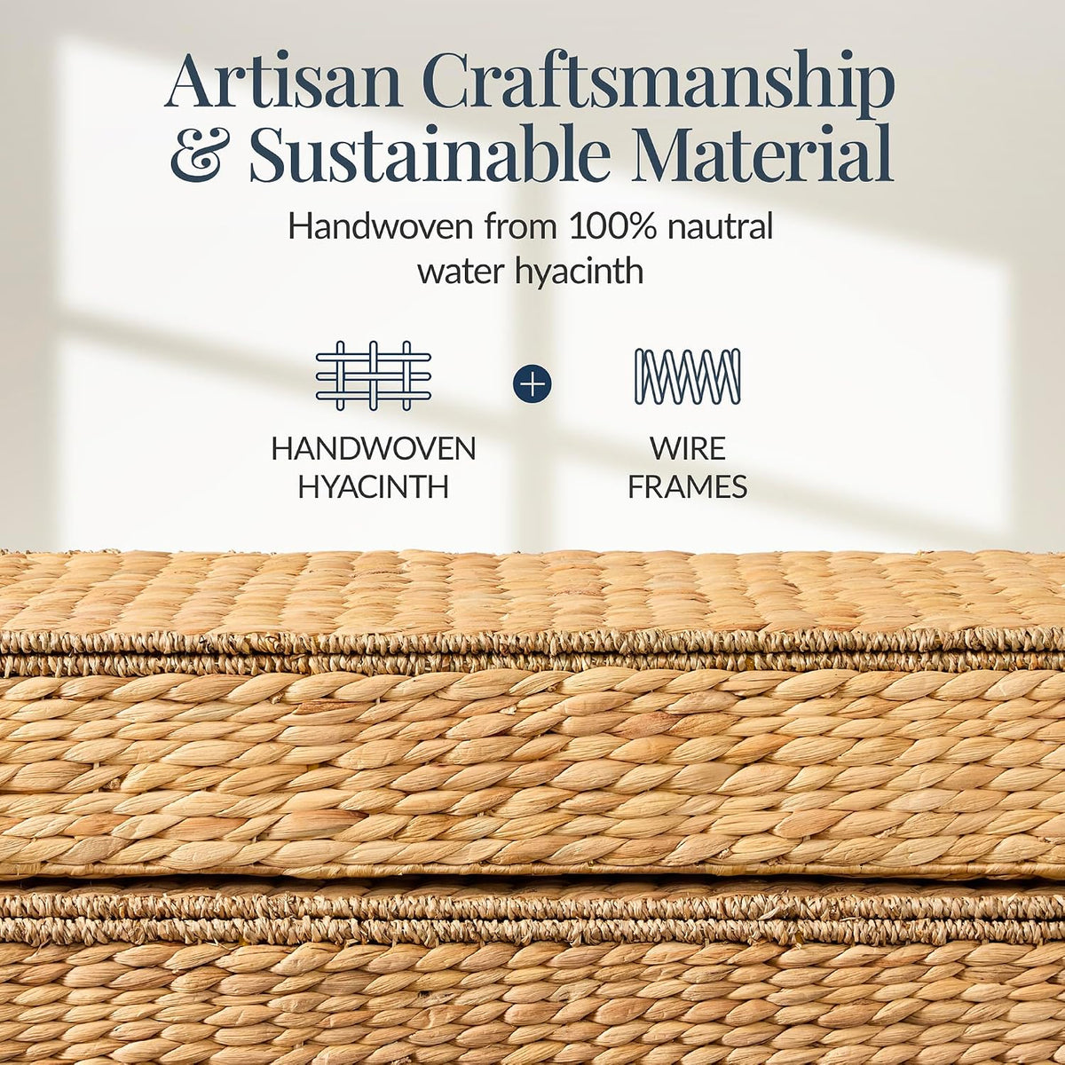 Best Choice Products Under Bed Storage Containers W/Lid, Wheels and Handles, 2-Pack Large Handwoven Water Hyacinth Closet Organizer, Shoe Storage Bins, Multi-Purpose Nesting Baskets - Natural