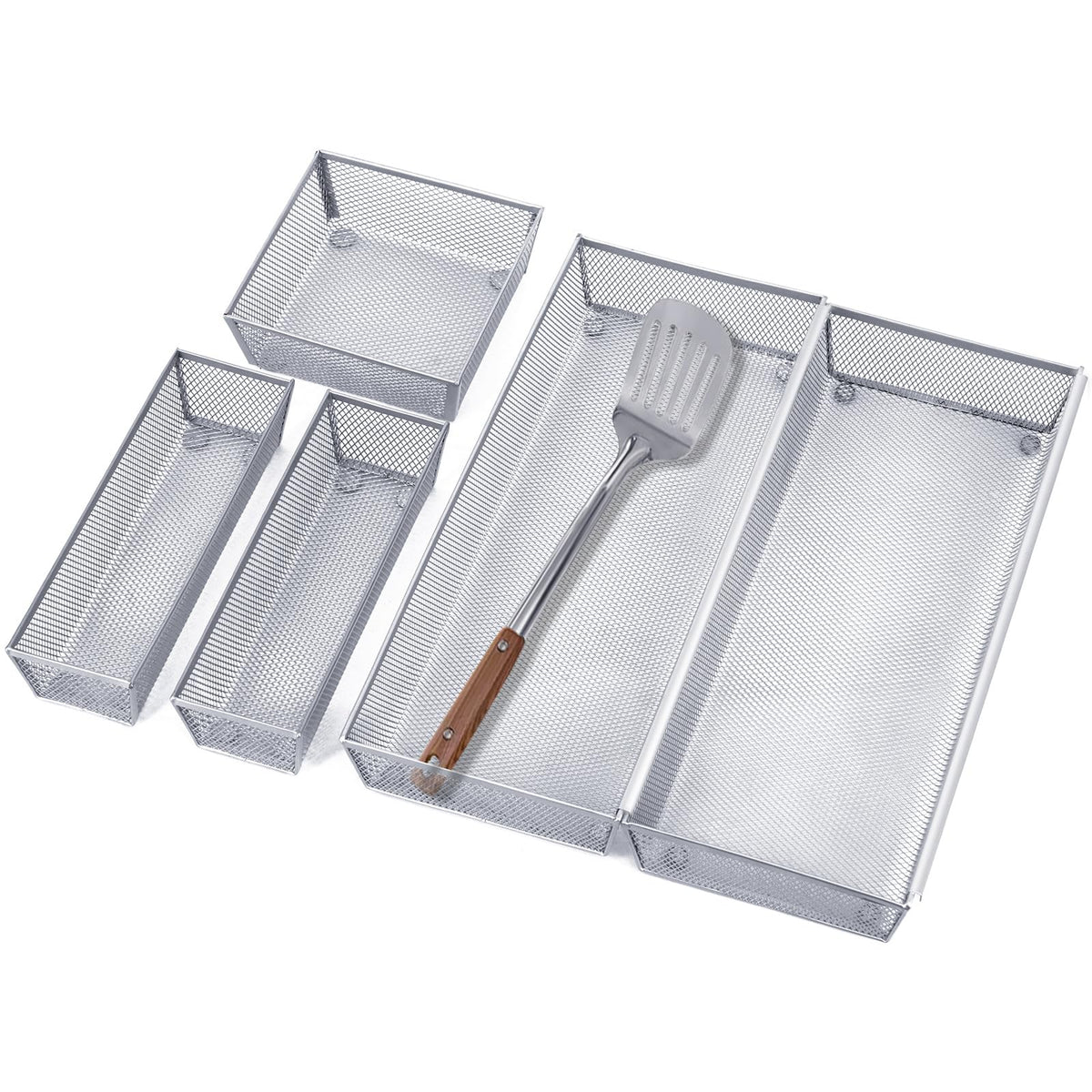 Neudeco Silverware Organizer, Silver, 9 * 3 * 2 inch, Pack 6