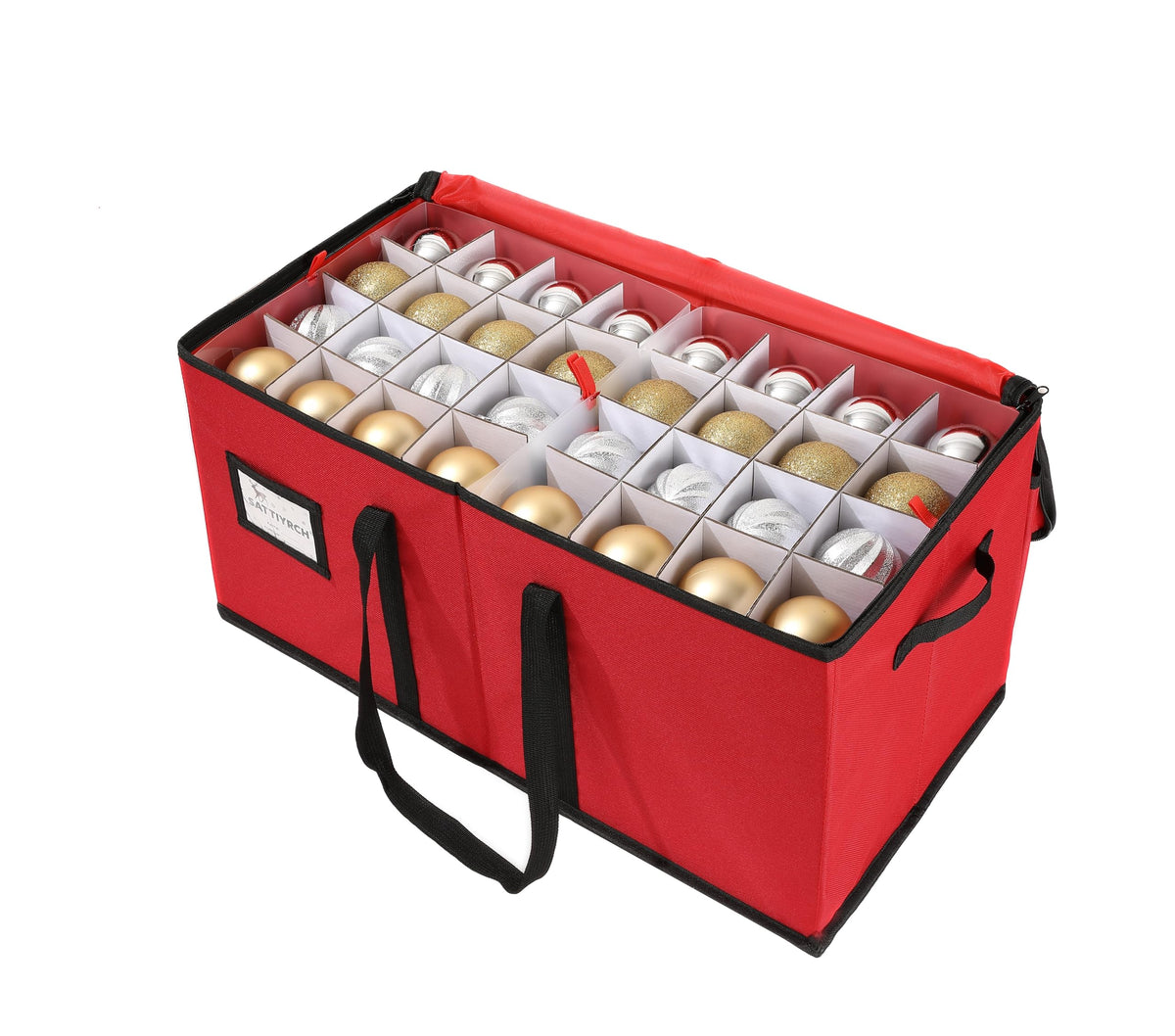 Sattiyrch Christmas Ornament Storage Box,Box Contributes Slots for 96 Holiday Ornaments 3-Inch Underbed Storage