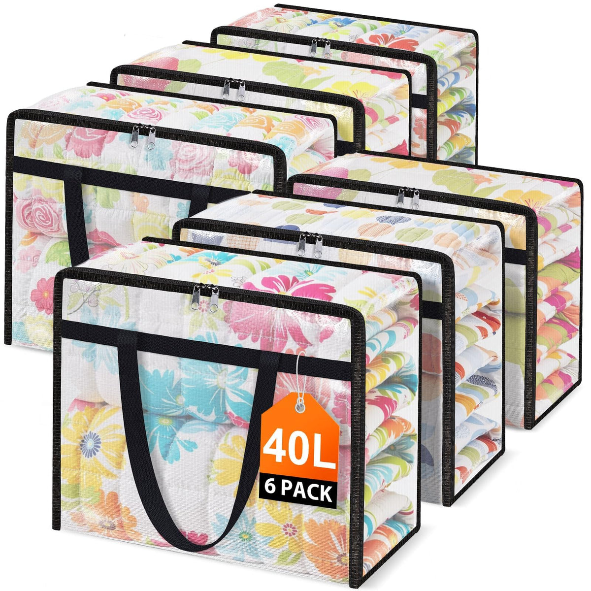 4 Packs 60L Clear Under Bed Storage Containers, Large Clothes Storage Bags