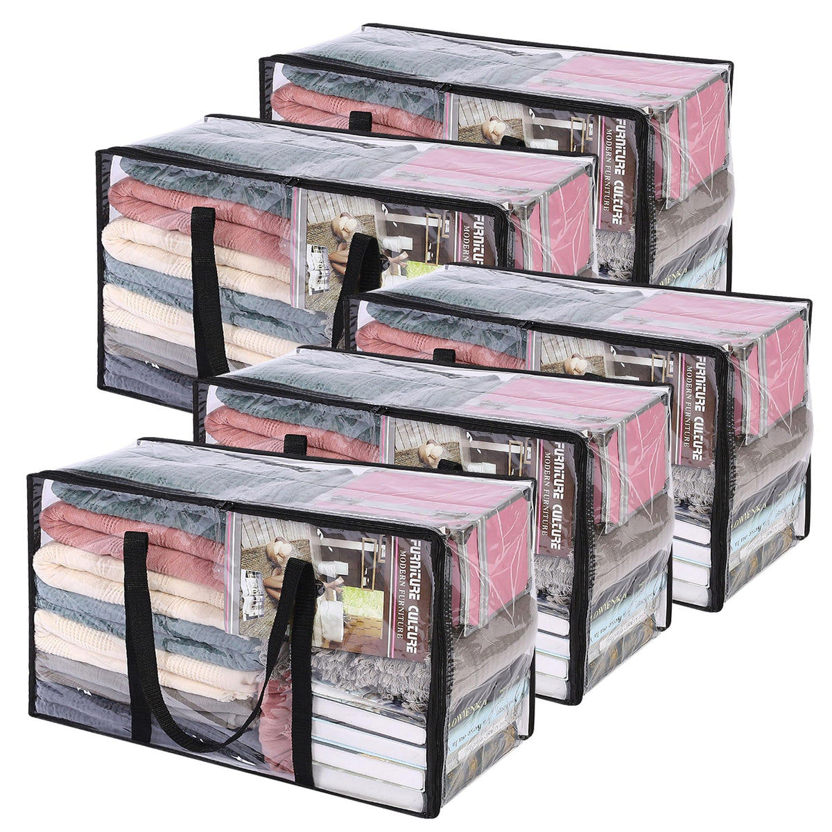 Vieshful 3 Pack Clear Storage Bags for Clothes Blanket Comforter & Bedding