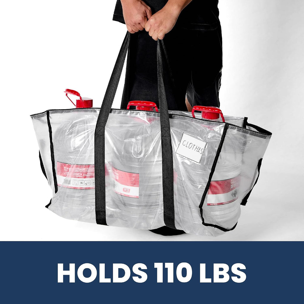 6 Pack Extra Large Moving Bags Heavy Duty, Holds 110 lb, 92L Clear Bags