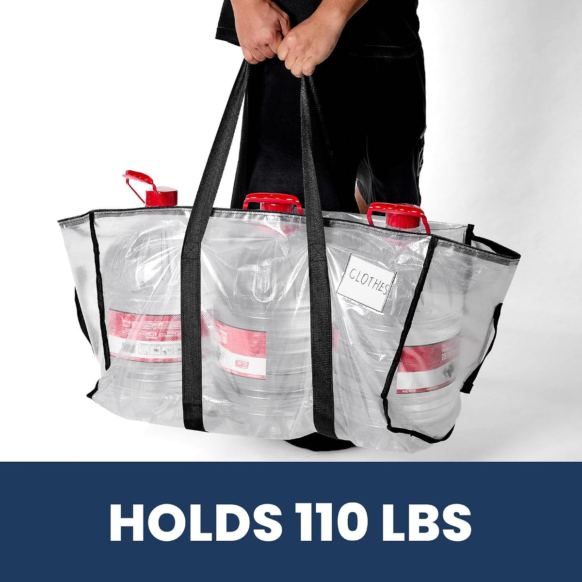 6 Pack Extra Large Moving Bags Heavy Duty, Holds 110 lb, 92L Clear Bags