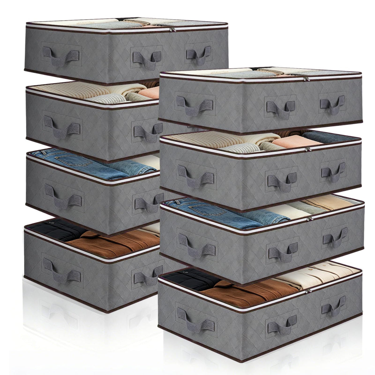Pterying 6 Pack Under Bed Storage Containers with Transparent Clear Window