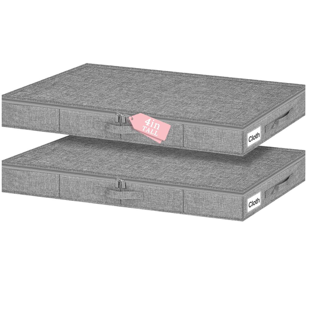 6.7-in Under Bed Storage Bin with Lid, Rigid Sides,2 Pack, Black