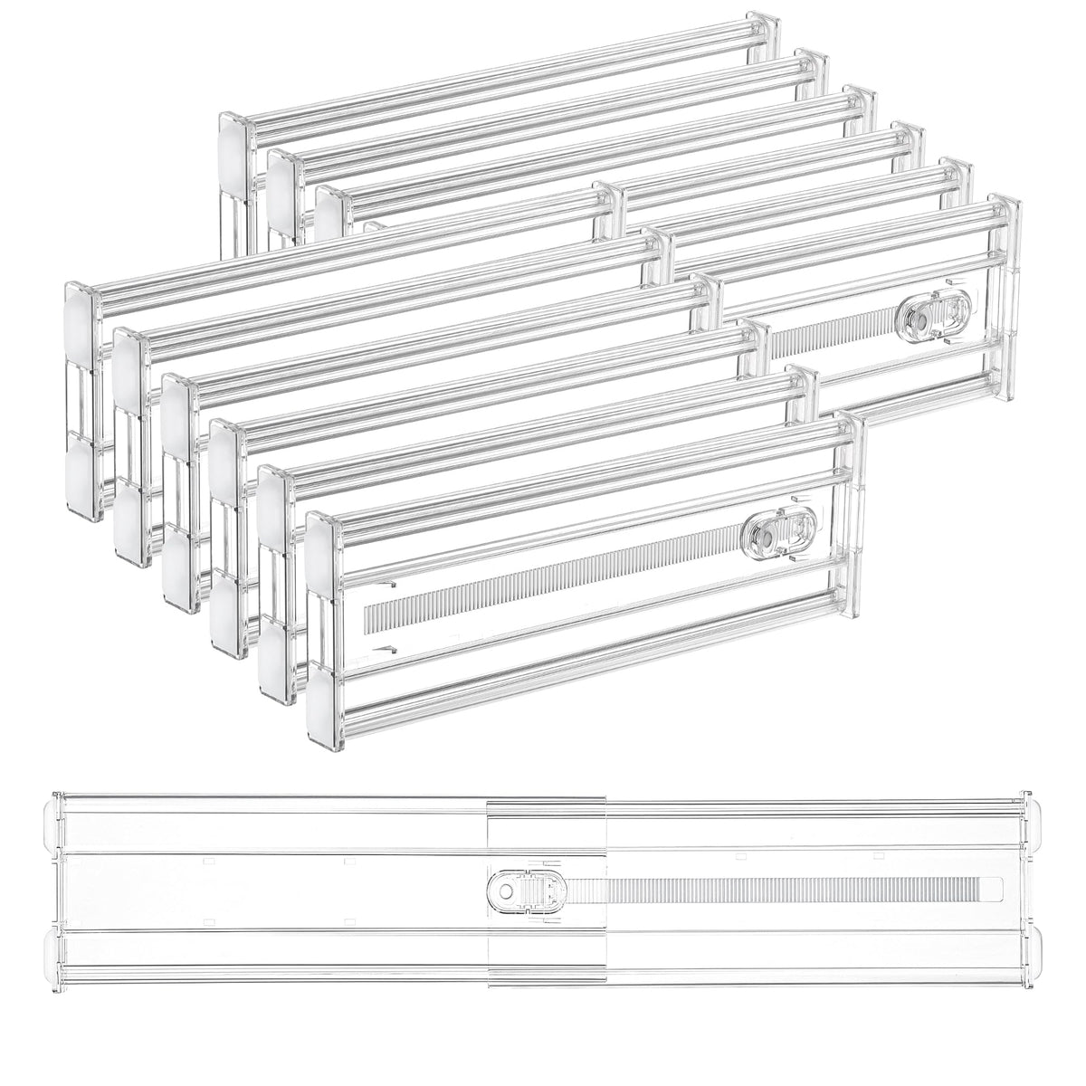 Vtopmart 4" Regular Upgrade Drawer Dividers for Clothes, 12.8"-22.3" 4 Pack