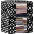 WISELIFE Storage Bags, Large Blanket Clothes Organization and Storage Containers for Bedding, Comforters, Foldable Organizer with Reinforced Handle, Clear Window,Sturdy Zippers,(Grey, 3 x 100L)