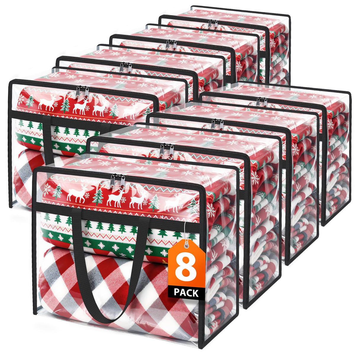 SpaceTrove Clear Storage Bags, 4-Pack Under Bed and Closet Organizers 40L