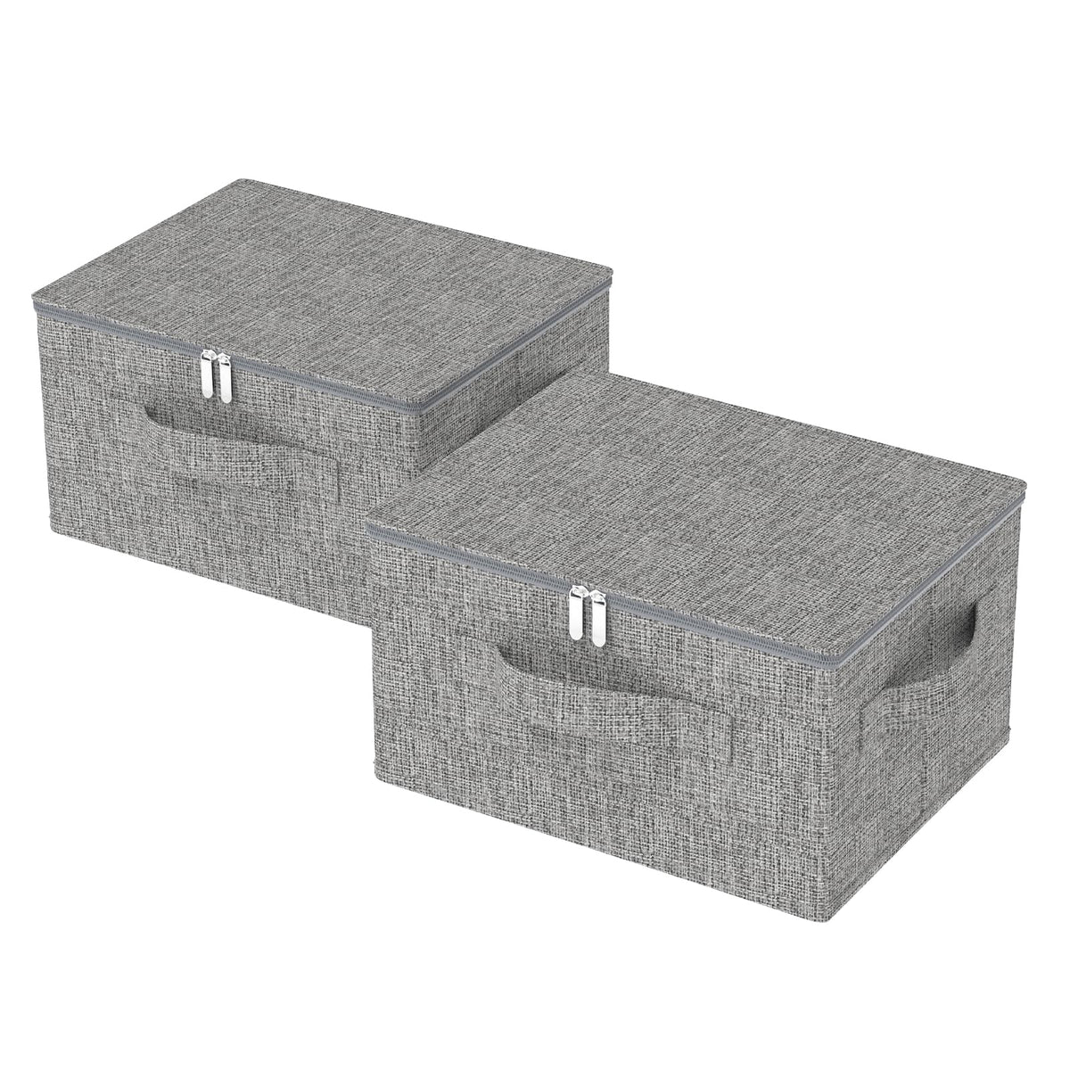 Underbed Storage Baskets with Lids,14.9x10.2x5.9in,Beige,2 Pack