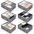 Pterying 6 Pack Under Bed Storage Containers with Transparent Clear Window