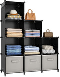 HOMIDEC Closet Organizers and Storage, 9 Cube Storage Organizer, Black