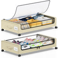 Beborxue Under Bed Storage with Wheels, 2-Pack, Black