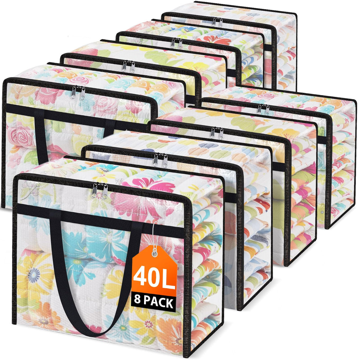 4 Packs 60L Clear Under Bed Storage Containers, Large Clothes Storage Bags