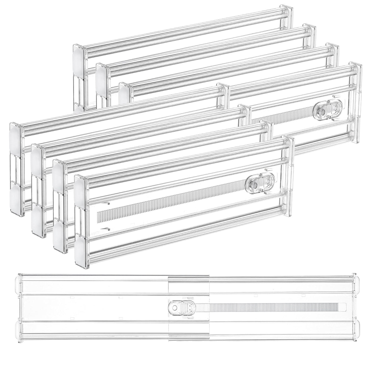 Vtopmart 4" Regular Upgrade Drawer Dividers for Clothes, 12.8"-22.3" 8 Pack