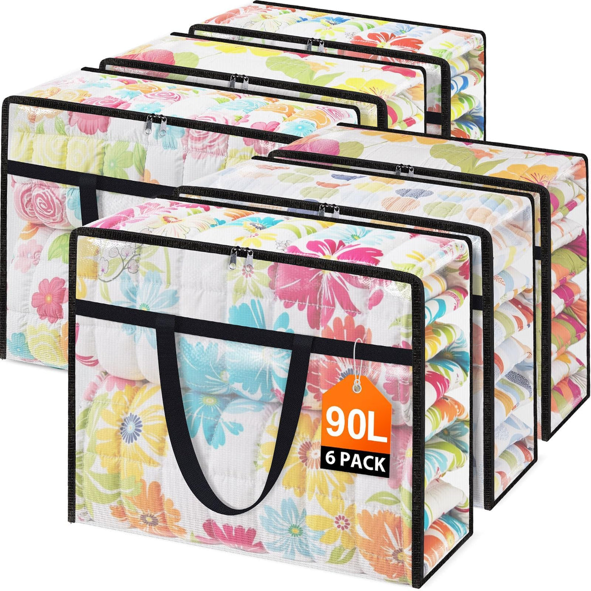 4 Packs 60L Clear Under Bed Storage Containers, Large Clothes Storage Bags
