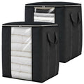 Blanket Storage Bags 120L for Comforter Clothes Bedding 2 Pack Black