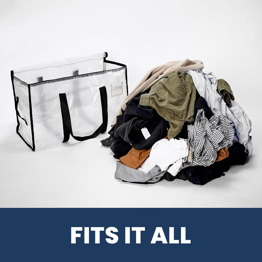 6 Pack Extra Large Moving Bags Heavy Duty, Holds 110 lb, 92L Clear Bags