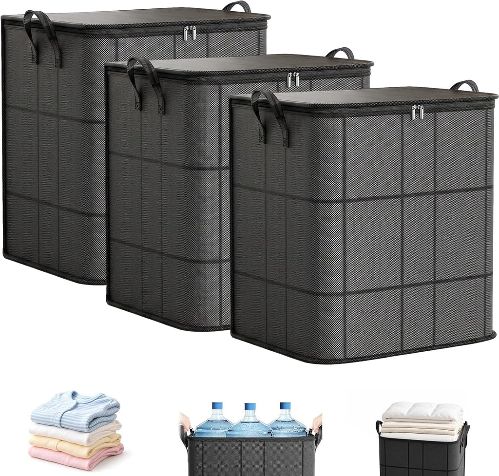 3PCS XXL Foldable Storage Bag with Reinforced Handles,180L Large Capacity