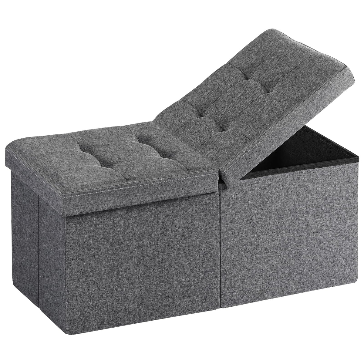 30-INCH Ottoman with Storage, Footrest Storage Bench, End of Bed Bench Coffee Table for Living Room, Bedroom, Entryway (Black)