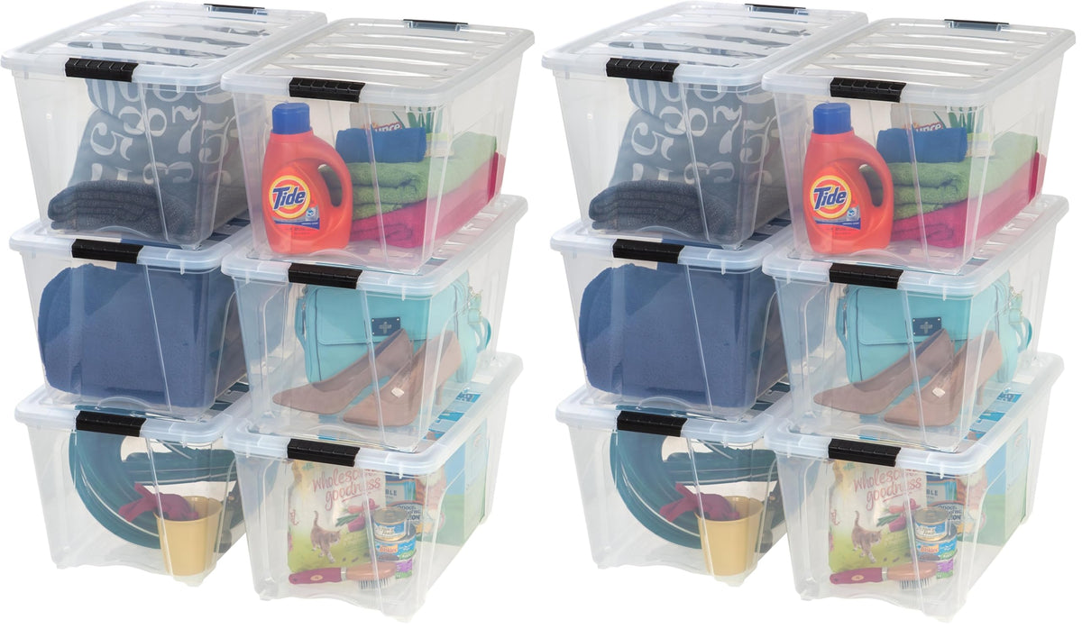 IRIS USA 2-Pack 27 Quart Storage Bins with Lids, Clear