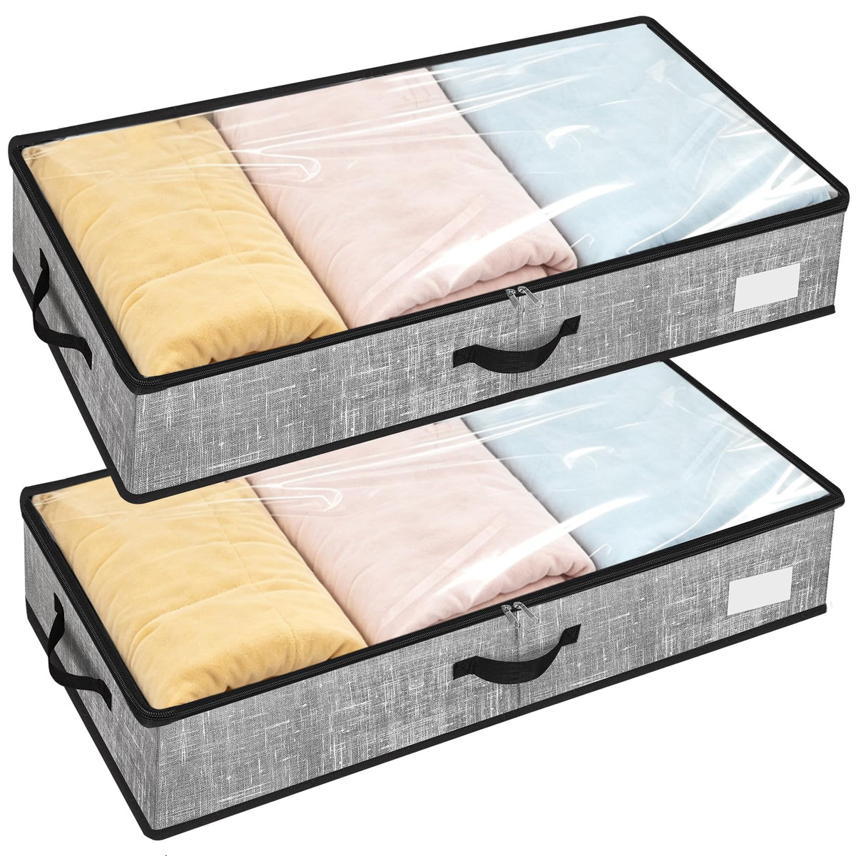 2 Pack Large Under Bed Storage Containers, Ultra-thick Fabric Underbed Bins