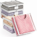 Lifewit 6 Pack Clear Zippered Storage Bags, Plastic Sweater Storage Bags Clothing Organizer for Blankets Linen Sweater Bed Sheet Quilt Clothes (15.7 x 13.8 x 3.9 Inch)