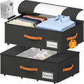 TOSKING 2-Pack Under Bed Storage Bins with Wheels, Gray