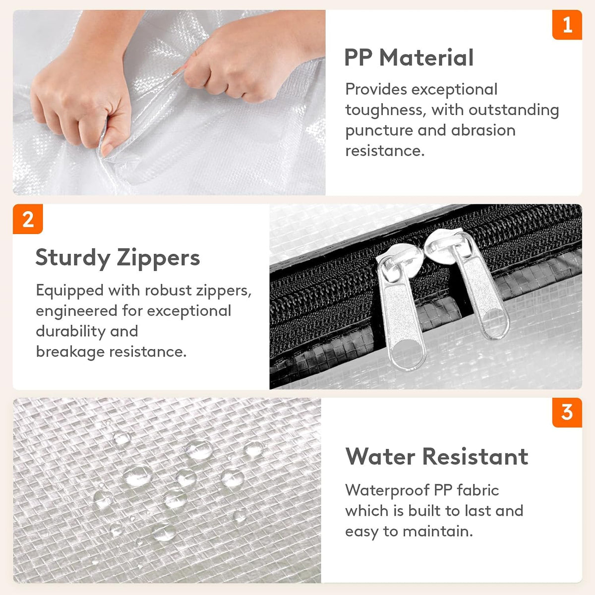 Lifewit 6 Pack Clear Storage Bags, 45L Clothes Organizer with Zipper