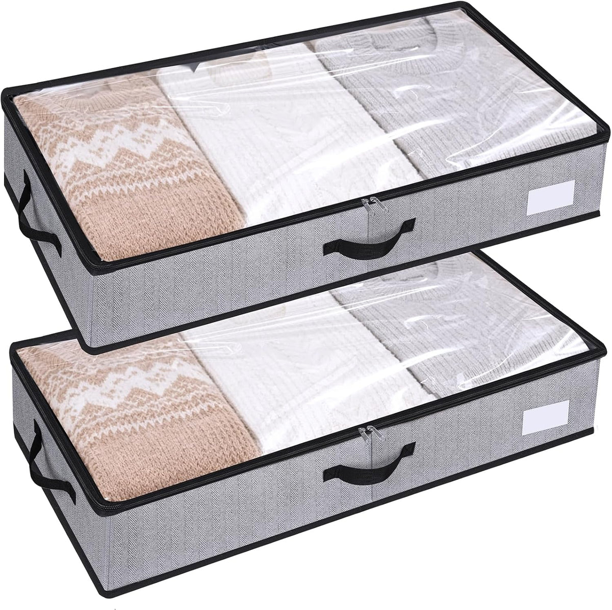 2 Pack Large Under Bed Storage Containers, Ultra-thick Fabric Underbed Bins