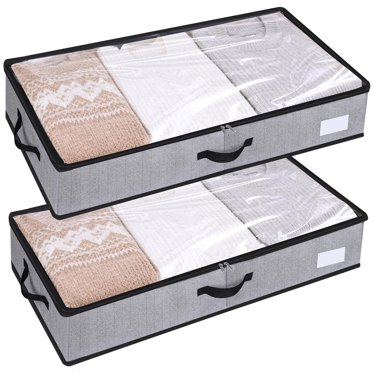2 Pack Large Under Bed Storage Containers, Ultra-thick Fabric Underbed Bins