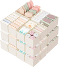 Criusia Drawer Organizer 18-Piece Set, Dresser Organizer for Baby Clothes, Foldable Closet Storage & Drawer Dividers for Underwear, Socks, Nursery (Beige)