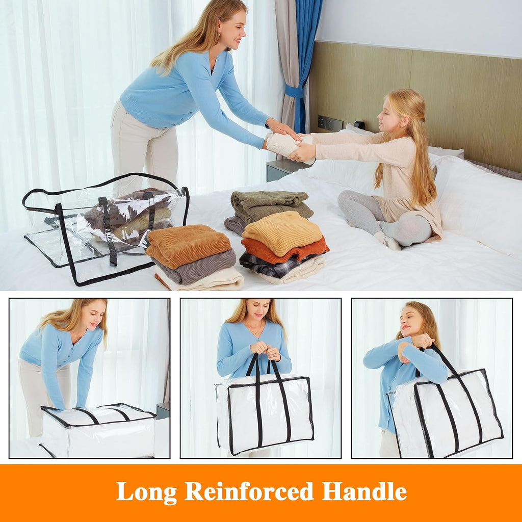 Vieshful 3 Pack Clear Storage Bags for Clothes Blanket Comforter & Bedding