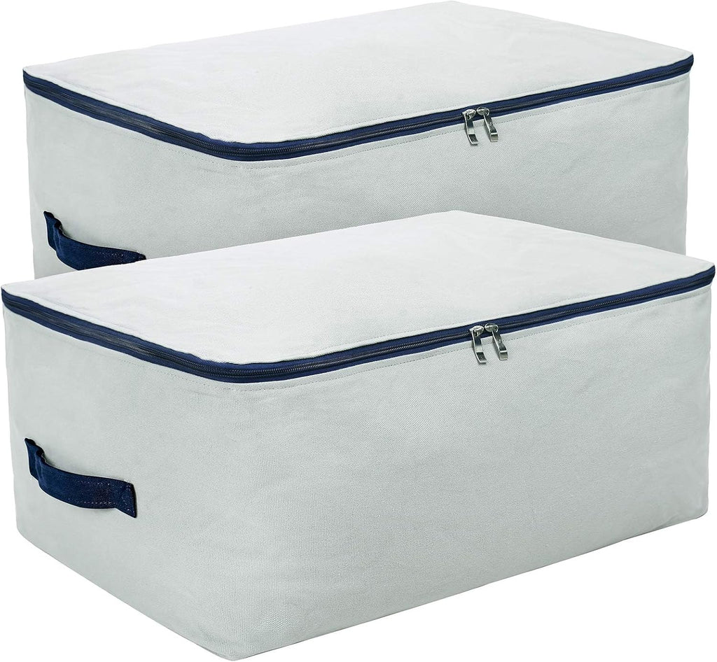2pcs Canvas Cotton Soft Big Storage Compression Bags Comforters Blankets