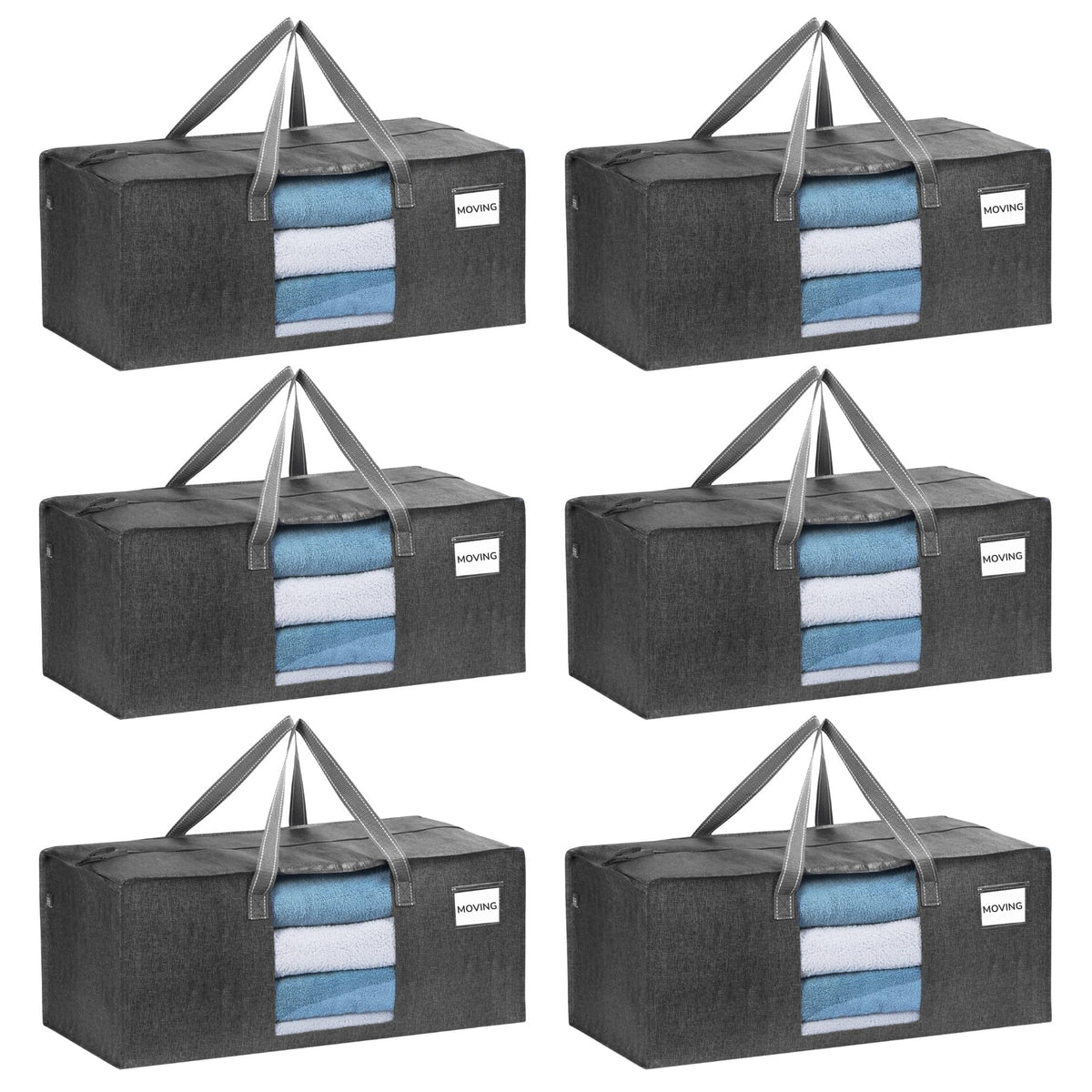 VENO Heavy Duty Moving Bags, Storage Bags, Easy Visibility, Clear, 4 Pack