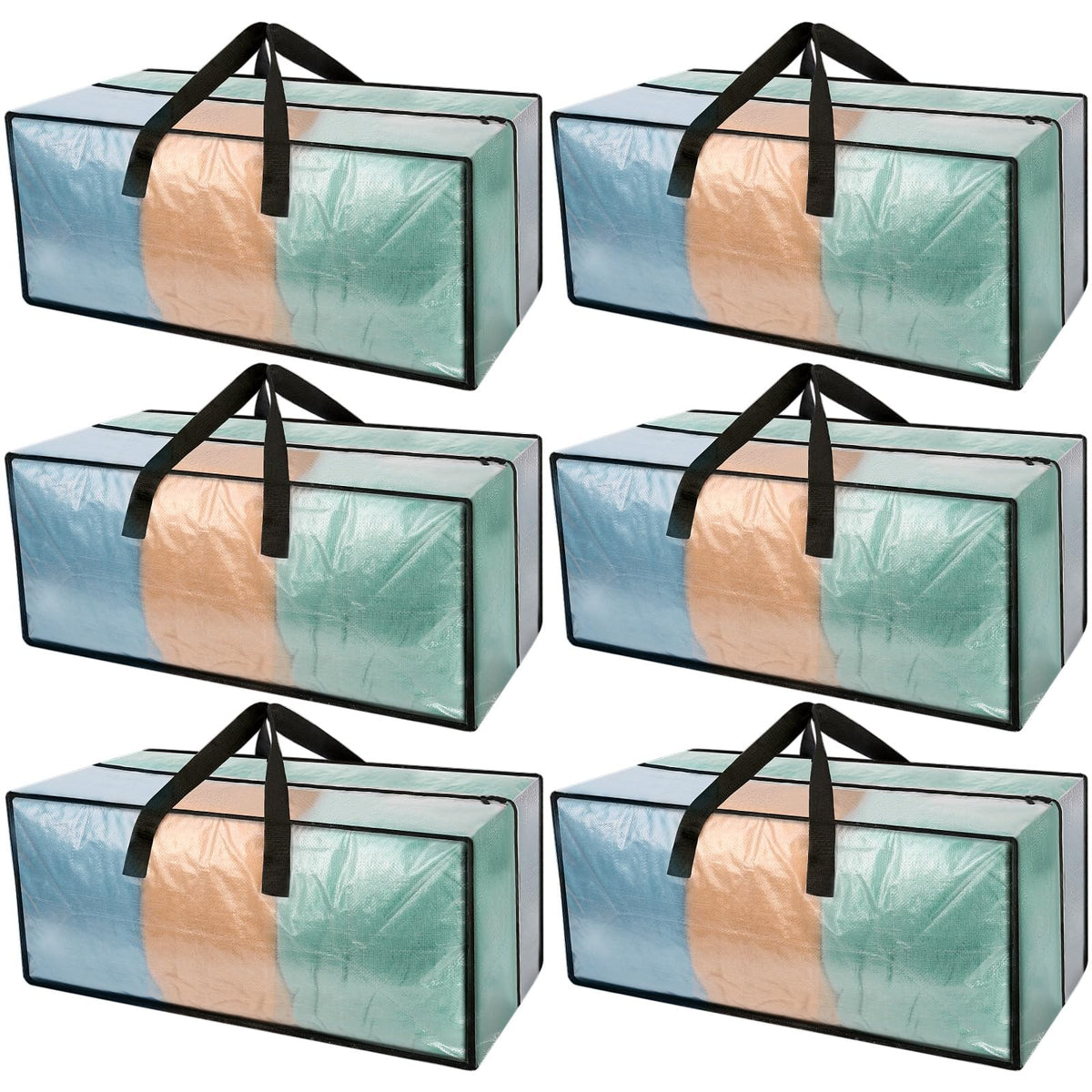 Heavy Duty Blue Moving Bags with Strong Zipper Handles Backpack Straps
