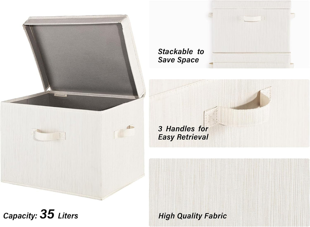 StorageWorks Fabric Storage Bins with Lids, Closet Storage Bins