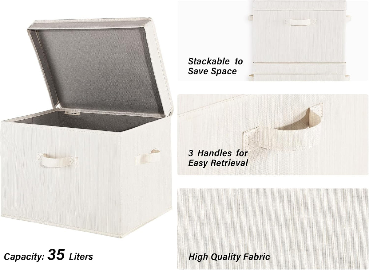 StorageWorks Fabric Storage Bins with Lids, Closet Storage Bins
