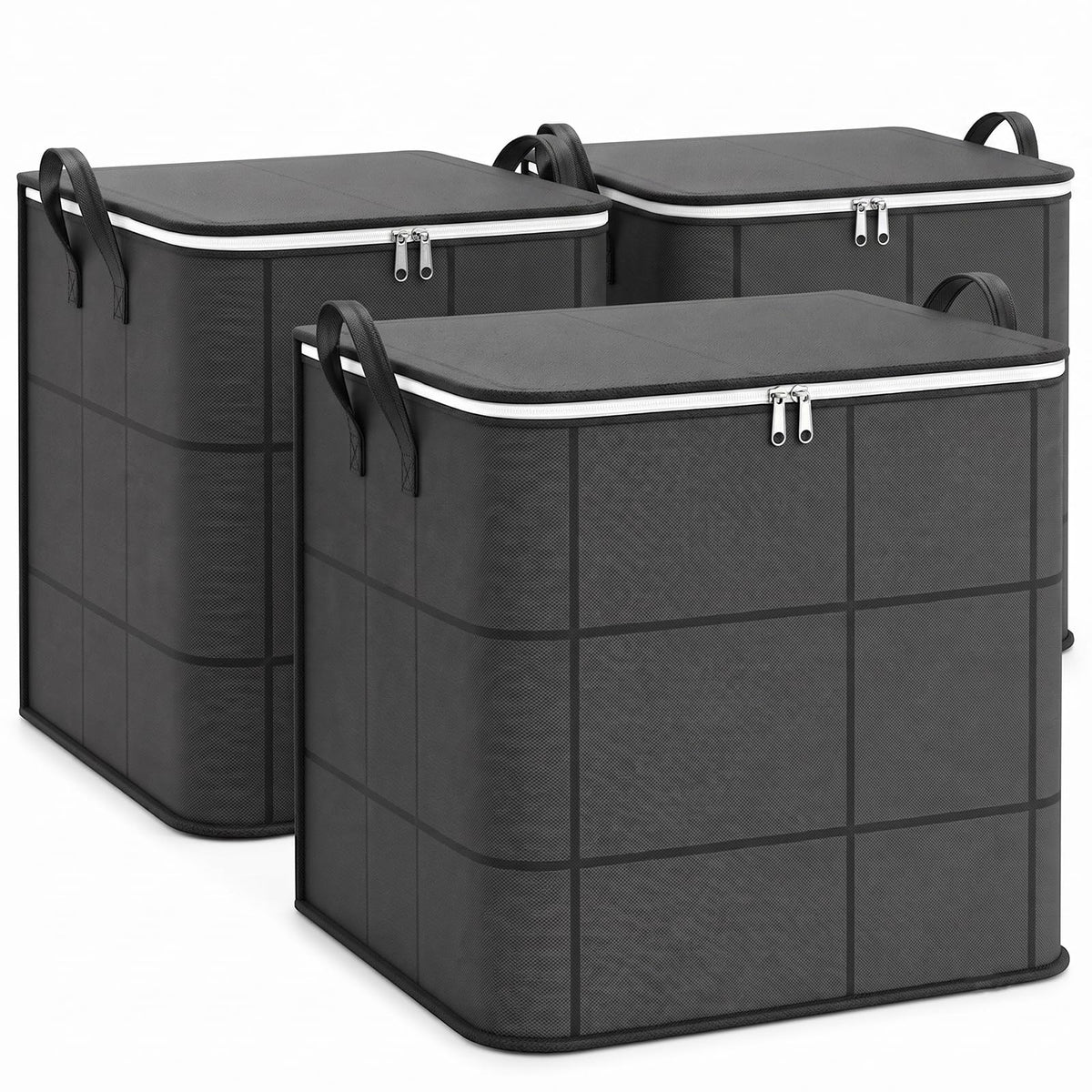 Spacious Moving Storage Bin Zippered Organizer for Quilts Bedding Sweaters Large Capacity Fabric Bag for Closet Moving Day Heavy Duty Extra Large Storage Totes with Handles Jumbo Moving Bag (1, 110L)