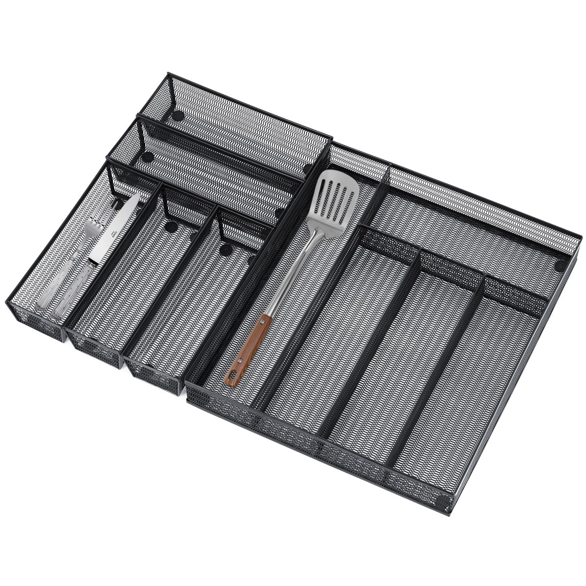 Neudeco Silverware Organizer, Silver, 9 * 3 * 2 inch, Pack 6