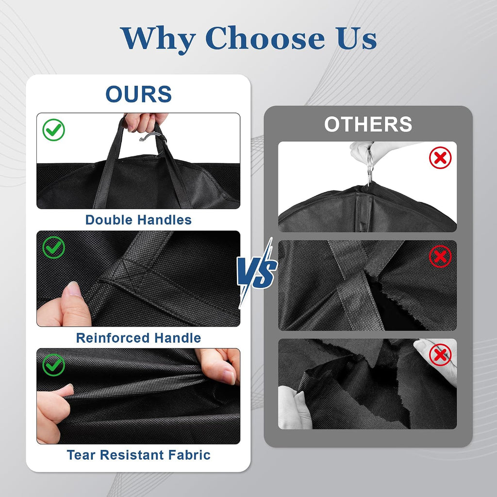 Lzerking 43" Suit Bags with Shoe Storage for Closet Storage and Travel