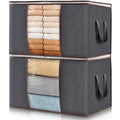 Lifewit 3 Pack 90L Clothes Storage Bins with Lids, Foldable Blanket Storage Bags with Zippers, Clear Window and Reinforced Handles, Closet and Organization for Clothing, Sweater, Comforter, Bedding