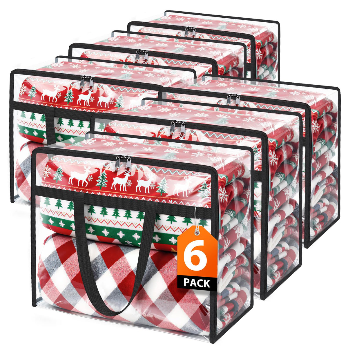 SpaceTrove Clear Storage Bags, 4-Pack Under Bed and Closet Organizers 40L