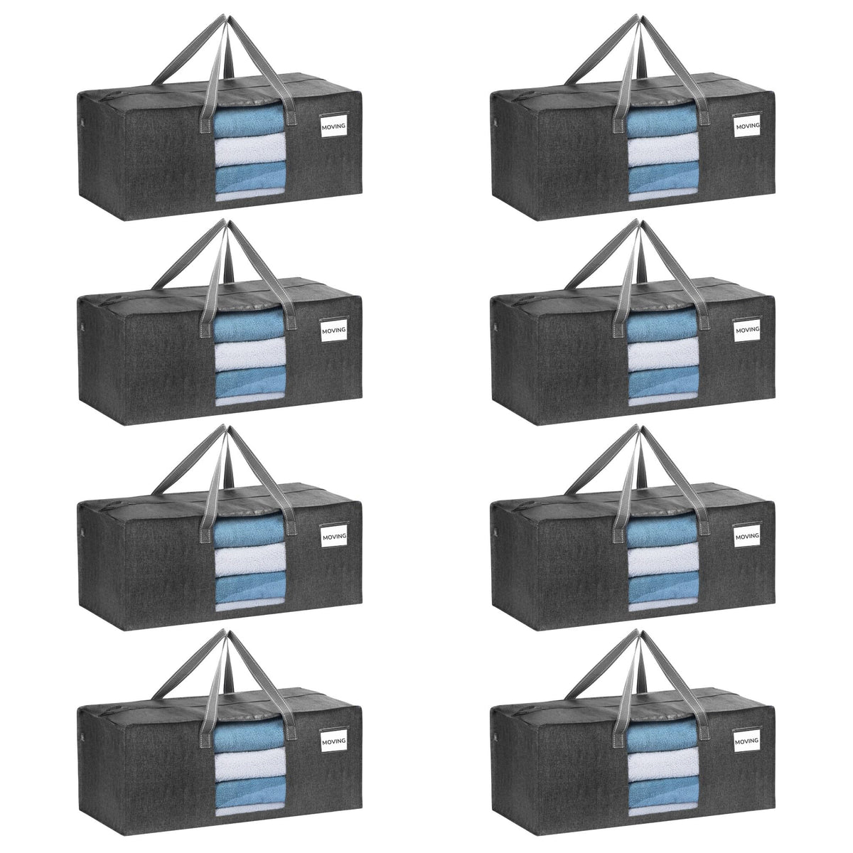 VENO Heavy Duty Moving Bags, Storage Bags, Easy Visibility, Clear, 4 Pack