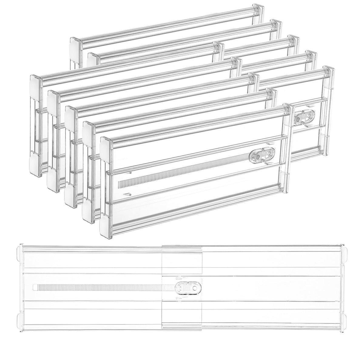 Vtopmart 4" Regular Upgrade Drawer Dividers for Clothes, 12.8"-22.3" 4 Pack