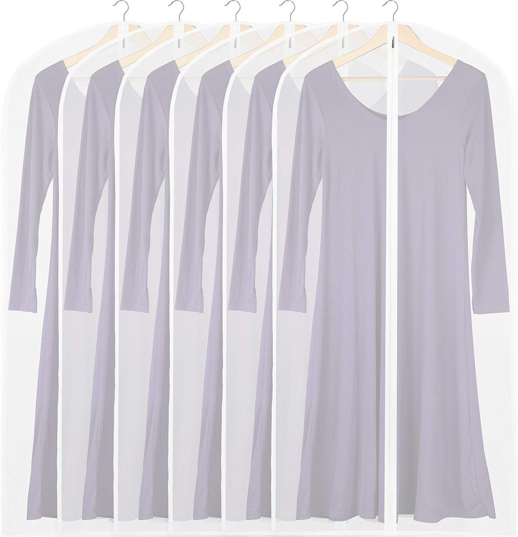 Simple Houseware 40-Inch Translucent Garment Bags with Zipper, 5 Pack